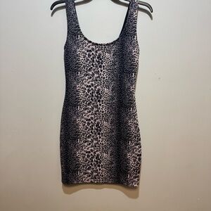Purple and Black leopard print sleeveless dress. Size S